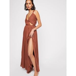 free people brown maxi dress Free People Taking Sides Maxi Dress  100% Cotton